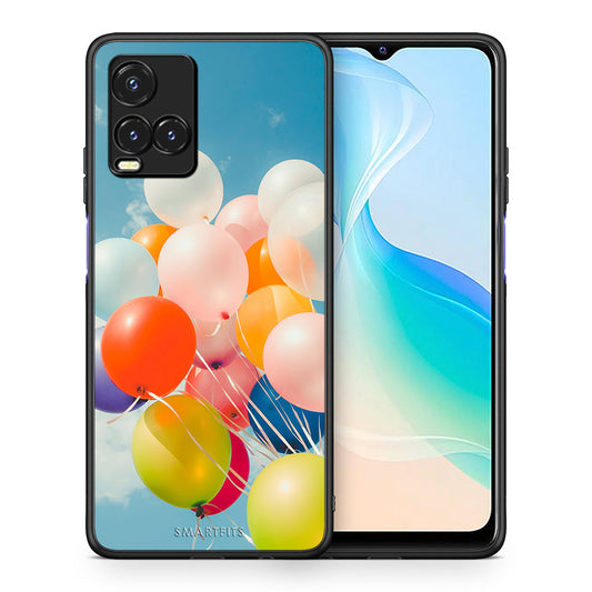 Θήκη Vivo Y33s / Y21s / Y21 Colorful Balloons από τη Smartfits με σχέδιο στο πίσω μέρος και μαύρο περίβλημα | Vivo Y33s / Y21s / Y21 Colorful Balloons case with colorful back and black bezels