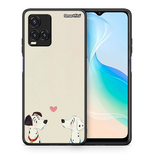 Θήκη Vivo Y33s / Y21s / Y21 Dalmatians Love από τη Smartfits με σχέδιο στο πίσω μέρος και μαύρο περίβλημα | Vivo Y33s / Y21s / Y21 Dalmatians Love case with colorful back and black bezels