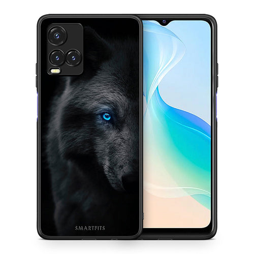Θήκη Vivo Y33s / Y21s / Y21 Dark Wolf από τη Smartfits με σχέδιο στο πίσω μέρος και μαύρο περίβλημα | Vivo Y33s / Y21s / Y21 Dark Wolf case with colorful back and black bezels