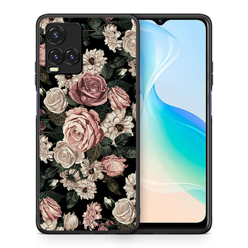 Θήκη Vivo Y33s / Y21s / Y21 Wild Roses Flower από τη Smartfits με σχέδιο στο πίσω μέρος και μαύρο περίβλημα | Vivo Y33s / Y21s / Y21 Wild Roses Flower case with colorful back and black bezels
