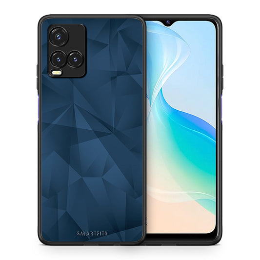Θήκη Vivo Y33s / Y21s / Y21 Blue Abstract Geometric από τη Smartfits με σχέδιο στο πίσω μέρος και μαύρο περίβλημα | Vivo Y33s / Y21s / Y21 Blue Abstract Geometric case with colorful back and black bezels
