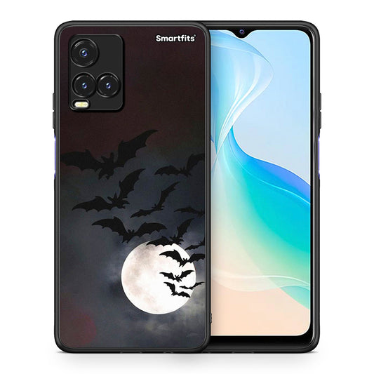 Θήκη Vivo Y33s / Y21s / Y21 Halloween Bat Night από τη Smartfits με σχέδιο στο πίσω μέρος και μαύρο περίβλημα | Vivo Y33s / Y21s / Y21 Halloween Bat Night case with colorful back and black bezels