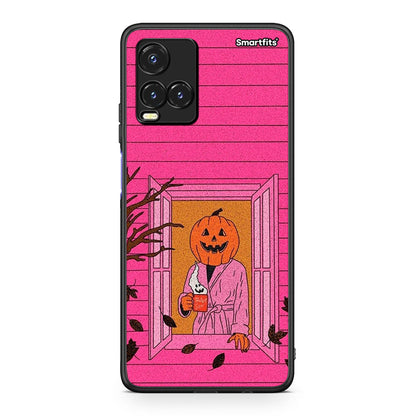 Vivo Y33s / Y21s / Y21 Halloween Pumpkin Lady θήκη από τη Smartfits με σχέδιο στο πίσω μέρος και μαύρο περίβλημα | Smartphone case with colorful back and black bezels by Smartfits