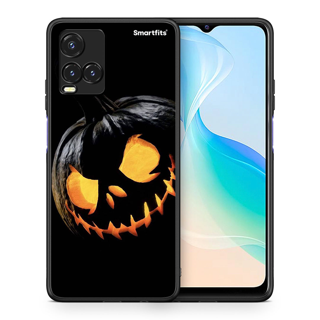 Θήκη Vivo Y33s / Y21s / Y21 Halloween Scary Pumpkin από τη Smartfits με σχέδιο στο πίσω μέρος και μαύρο περίβλημα | Vivo Y33s / Y21s / Y21 Halloween Scary Pumpkin case with colorful back and black bezels