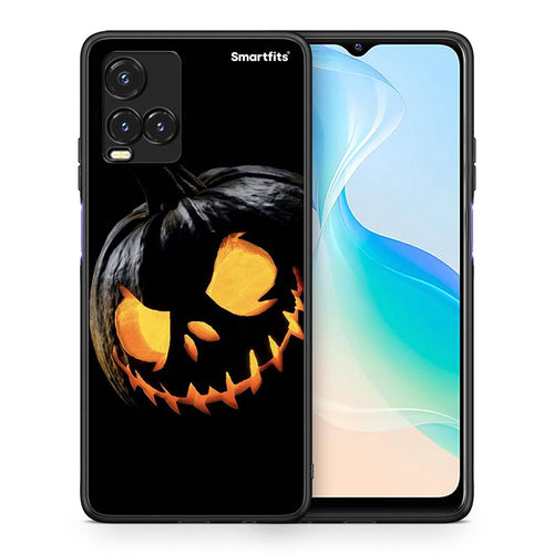 Θήκη Vivo Y33s / Y21s / Y21 Halloween Scary Pumpkin από τη Smartfits με σχέδιο στο πίσω μέρος και μαύρο περίβλημα | Vivo Y33s / Y21s / Y21 Halloween Scary Pumpkin case with colorful back and black bezels