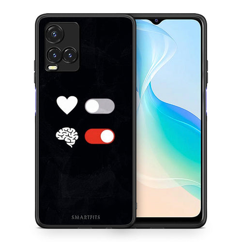 Θήκη Αγίου Βαλεντίνου Vivo Y33s / Y21s / Y21 Heart Vs Brain από τη Smartfits με σχέδιο στο πίσω μέρος και μαύρο περίβλημα | Vivo Y33s / Y21s / Y21 Heart Vs Brain case with colorful back and black bezels