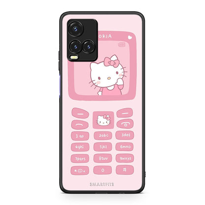 Vivo Y33s / Y21s / Y21 Hello Kitten Θήκη Αγίου Βαλεντίνου από τη Smartfits με σχέδιο στο πίσω μέρος και μαύρο περίβλημα | Smartphone case with colorful back and black bezels by Smartfits