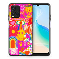 Thumbnail for Θήκη Vivo Y33s / Y21s / Y21 Hippie Love από τη Smartfits με σχέδιο στο πίσω μέρος και μαύρο περίβλημα | Vivo Y33s / Y21s / Y21 Hippie Love case with colorful back and black bezels