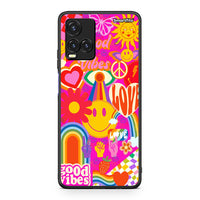 Thumbnail for Vivo Y33s / Y21s / Y21 Hippie Love θήκη από τη Smartfits με σχέδιο στο πίσω μέρος και μαύρο περίβλημα | Smartphone case with colorful back and black bezels by Smartfits