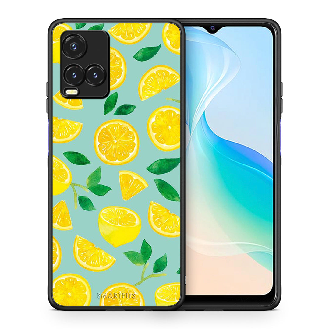 Θήκη Vivo Y33s / Y21s / Y21 Lemons από τη Smartfits με σχέδιο στο πίσω μέρος και μαύρο περίβλημα | Vivo Y33s / Y21s / Y21 Lemons case with colorful back and black bezels