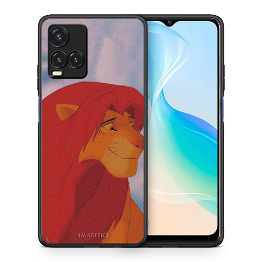 Θήκη Αγίου Βαλεντίνου Vivo Y33s / Y21s / Y21 Lion Love 1 από τη Smartfits με σχέδιο στο πίσω μέρος και μαύρο περίβλημα | Vivo Y33s / Y21s / Y21 Lion Love 1 case with colorful back and black bezels