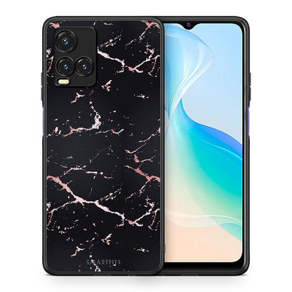 Θήκη Vivo Y33s / Y21s / Y21 Black Rosegold Marble από τη Smartfits με σχέδιο στο πίσω μέρος και μαύρο περίβλημα | Vivo Y33s / Y21s / Y21 Black Rosegold Marble case with colorful back and black bezels
