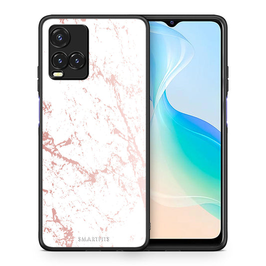 Θήκη Vivo Y33s / Y21s / Y21 Pink Splash Marble από τη Smartfits με σχέδιο στο πίσω μέρος και μαύρο περίβλημα | Vivo Y33s / Y21s / Y21 Pink Splash Marble case with colorful back and black bezels