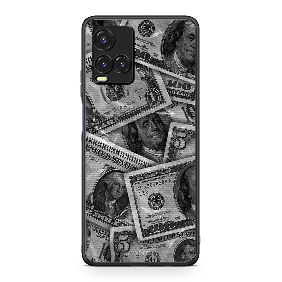 Vivo Y33s / Y21s / Y21 Money Dollars θήκη από τη Smartfits με σχέδιο στο πίσω μέρος και μαύρο περίβλημα | Smartphone case with colorful back and black bezels by Smartfits