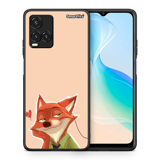 Θήκη Vivo Y33s / Y21s / Y21 Nick Wilde And Judy Hopps Love 1 από τη Smartfits με σχέδιο στο πίσω μέρος και μαύρο περίβλημα | Vivo Y33s / Y21s / Y21 Nick Wilde And Judy Hopps Love 1 case with colorful back and black bezels