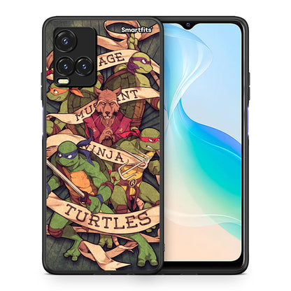 Θήκη Vivo Y33s / Y21s / Y21 Ninja Turtles από τη Smartfits με σχέδιο στο πίσω μέρος και μαύρο περίβλημα | Vivo Y33s / Y21s / Y21 Ninja Turtles case with colorful back and black bezels