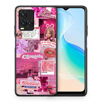 Thumbnail for Θήκη Αγίου Βαλεντίνου Vivo Y33s / Y21s / Y21 Pink Love από τη Smartfits με σχέδιο στο πίσω μέρος και μαύρο περίβλημα | Vivo Y33s / Y21s / Y21 Pink Love case with colorful back and black bezels