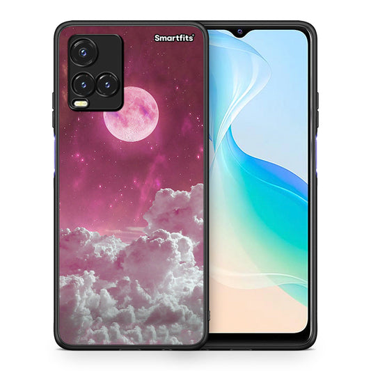 Θήκη Vivo Y33s / Y21s / Y21 Pink Moon από τη Smartfits με σχέδιο στο πίσω μέρος και μαύρο περίβλημα | Vivo Y33s / Y21s / Y21 Pink Moon case with colorful back and black bezels