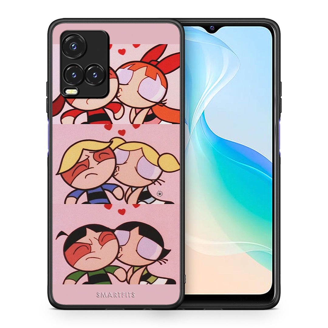 Θήκη Αγίου Βαλεντίνου Vivo Y33s / Y21s / Y21 Puff Love από τη Smartfits με σχέδιο στο πίσω μέρος και μαύρο περίβλημα | Vivo Y33s / Y21s / Y21 Puff Love case with colorful back and black bezels