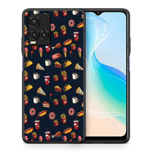 Θήκη Vivo Y33s / Y21s / Y21 Hungry Random από τη Smartfits με σχέδιο στο πίσω μέρος και μαύρο περίβλημα | Vivo Y33s / Y21s / Y21 Hungry Random case with colorful back and black bezels