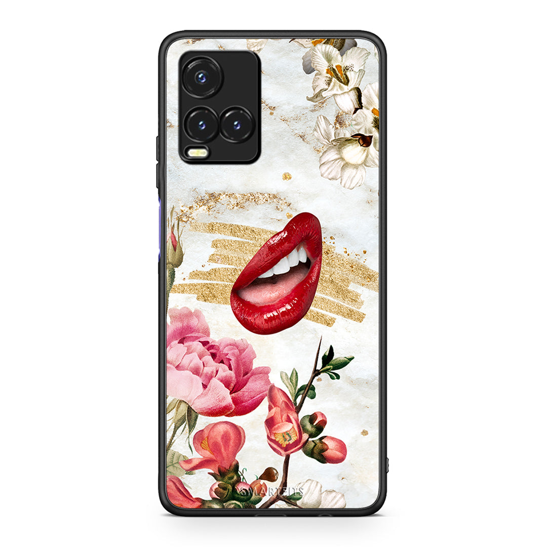 Vivo Y33s / Y21s / Y21 Red Lips θήκη από τη Smartfits με σχέδιο στο πίσω μέρος και μαύρο περίβλημα | Smartphone case with colorful back and black bezels by Smartfits
