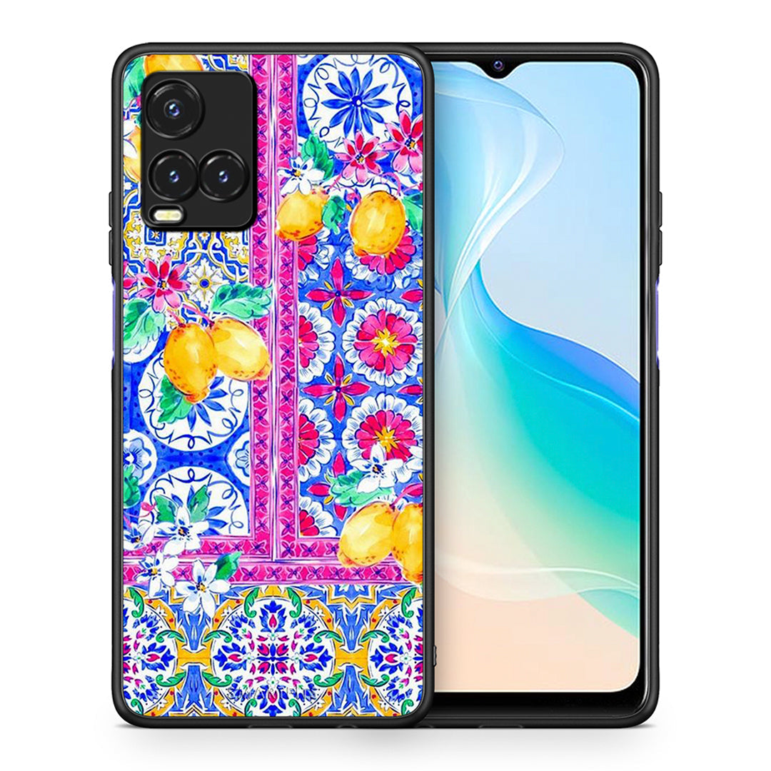 Θήκη Vivo Y33s / Y21s / Y21 Retro Spring από τη Smartfits με σχέδιο στο πίσω μέρος και μαύρο περίβλημα | Vivo Y33s / Y21s / Y21 Retro Spring case with colorful back and black bezels