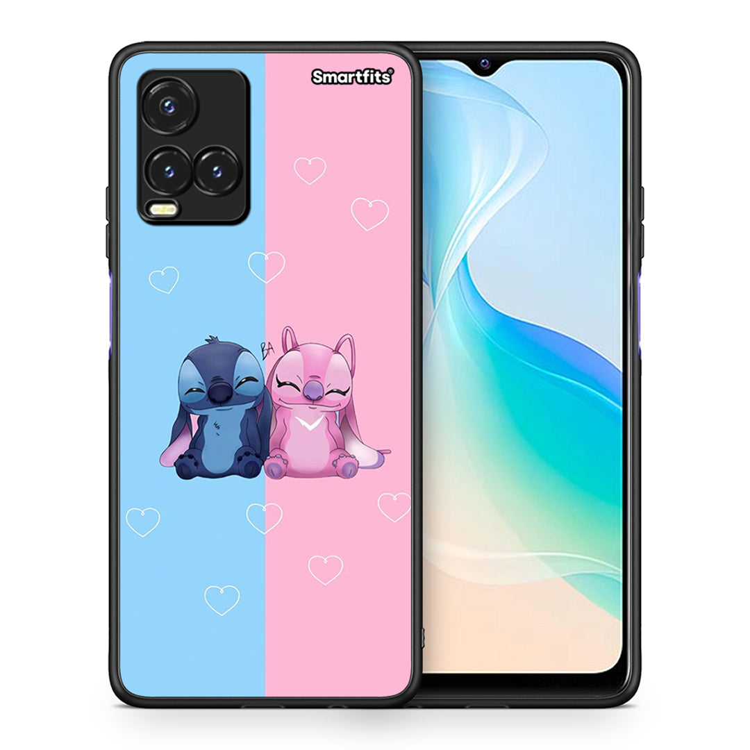 Θήκη Vivo Y33s / Y21s / Y21 Stitch And Angel από τη Smartfits με σχέδιο στο πίσω μέρος και μαύρο περίβλημα | Vivo Y33s / Y21s / Y21 Stitch And Angel case with colorful back and black bezels