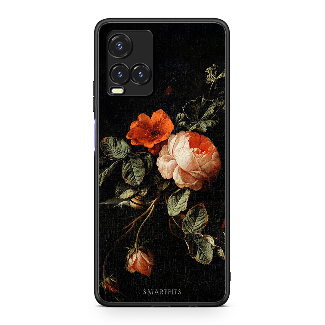 Vivo Y33s / Y21s / Y21 Vintage Roses θήκη από τη Smartfits με σχέδιο στο πίσω μέρος και μαύρο περίβλημα | Smartphone case with colorful back and black bezels by Smartfits