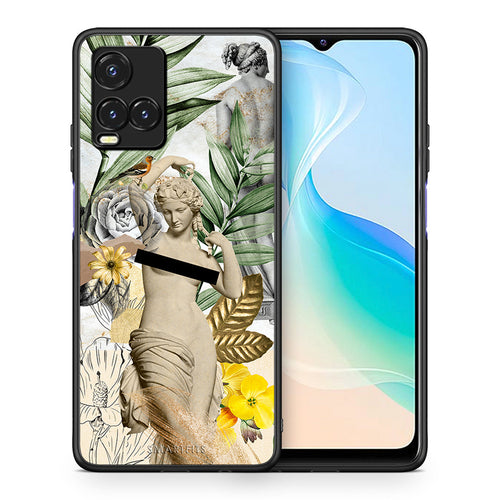 Θήκη Vivo Y33s / Y21s / Y21 Woman Statue από τη Smartfits με σχέδιο στο πίσω μέρος και μαύρο περίβλημα | Vivo Y33s / Y21s / Y21 Woman Statue case with colorful back and black bezels