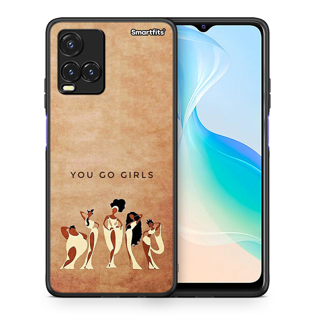 Θήκη Vivo Y33s / Y21s / Y21 You Go Girl από τη Smartfits με σχέδιο στο πίσω μέρος και μαύρο περίβλημα | Vivo Y33s / Y21s / Y21 You Go Girl case with colorful back and black bezels