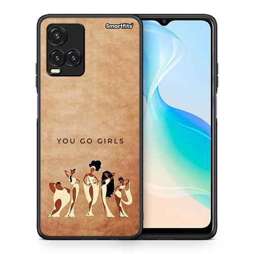 Θήκη Vivo Y33s / Y21s / Y21 You Go Girl από τη Smartfits με σχέδιο στο πίσω μέρος και μαύρο περίβλημα | Vivo Y33s / Y21s / Y21 You Go Girl case with colorful back and black bezels