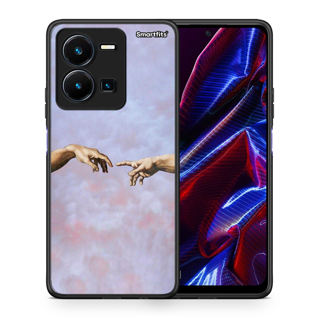 Θήκη Vivo Y35 5G Adam Hand από τη Smartfits με σχέδιο στο πίσω μέρος και μαύρο περίβλημα | Vivo Y35 5G Adam Hand case with colorful back and black bezels