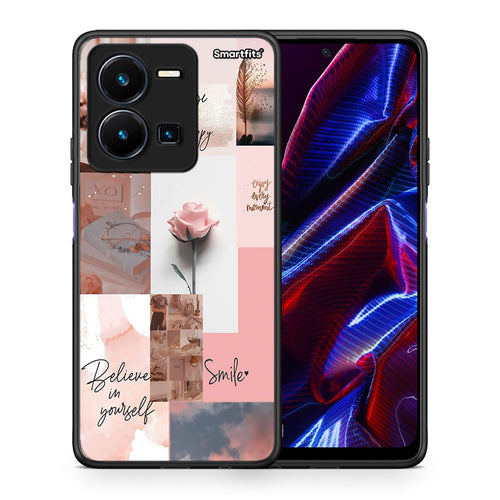 Θήκη Vivo Y35 5G Aesthetic Collage από τη Smartfits με σχέδιο στο πίσω μέρος και μαύρο περίβλημα | Vivo Y35 5G Aesthetic Collage case with colorful back and black bezels