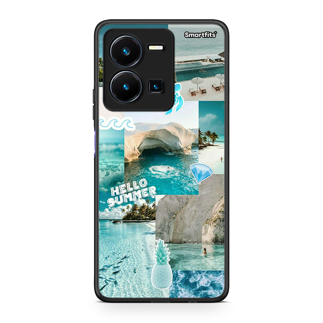 Vivo Y35 5G Aesthetic Summer Θήκη από τη Smartfits με σχέδιο στο πίσω μέρος και μαύρο περίβλημα | Smartphone case with colorful back and black bezels by Smartfits