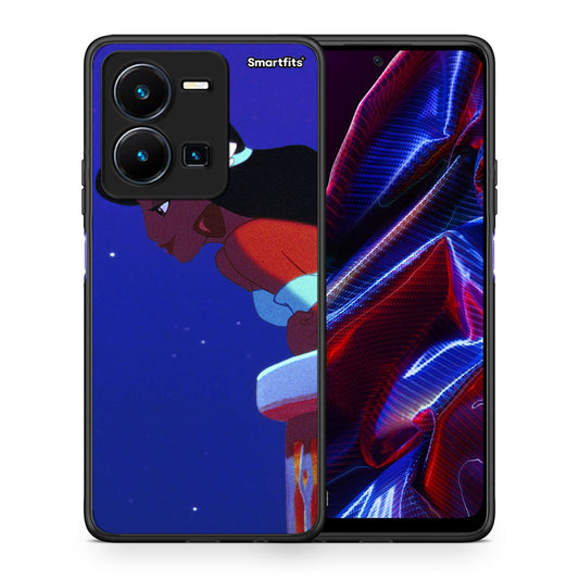 Θήκη Vivo Y35 5G Alladin And Jasmine Love 2 από τη Smartfits με σχέδιο στο πίσω μέρος και μαύρο περίβλημα | Vivo Y35 5G Alladin And Jasmine Love 2 case with colorful back and black bezels