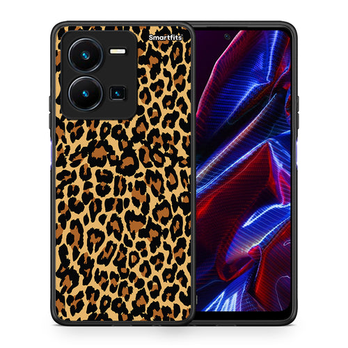 Θήκη Vivo Y35 5G Leopard Animal από τη Smartfits με σχέδιο στο πίσω μέρος και μαύρο περίβλημα | Vivo Y35 5G Leopard Animal case with colorful back and black bezels