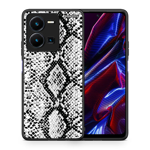Θήκη Vivo Y35 5G White Snake Animal από τη Smartfits με σχέδιο στο πίσω μέρος και μαύρο περίβλημα | Vivo Y35 5G White Snake Animal case with colorful back and black bezels