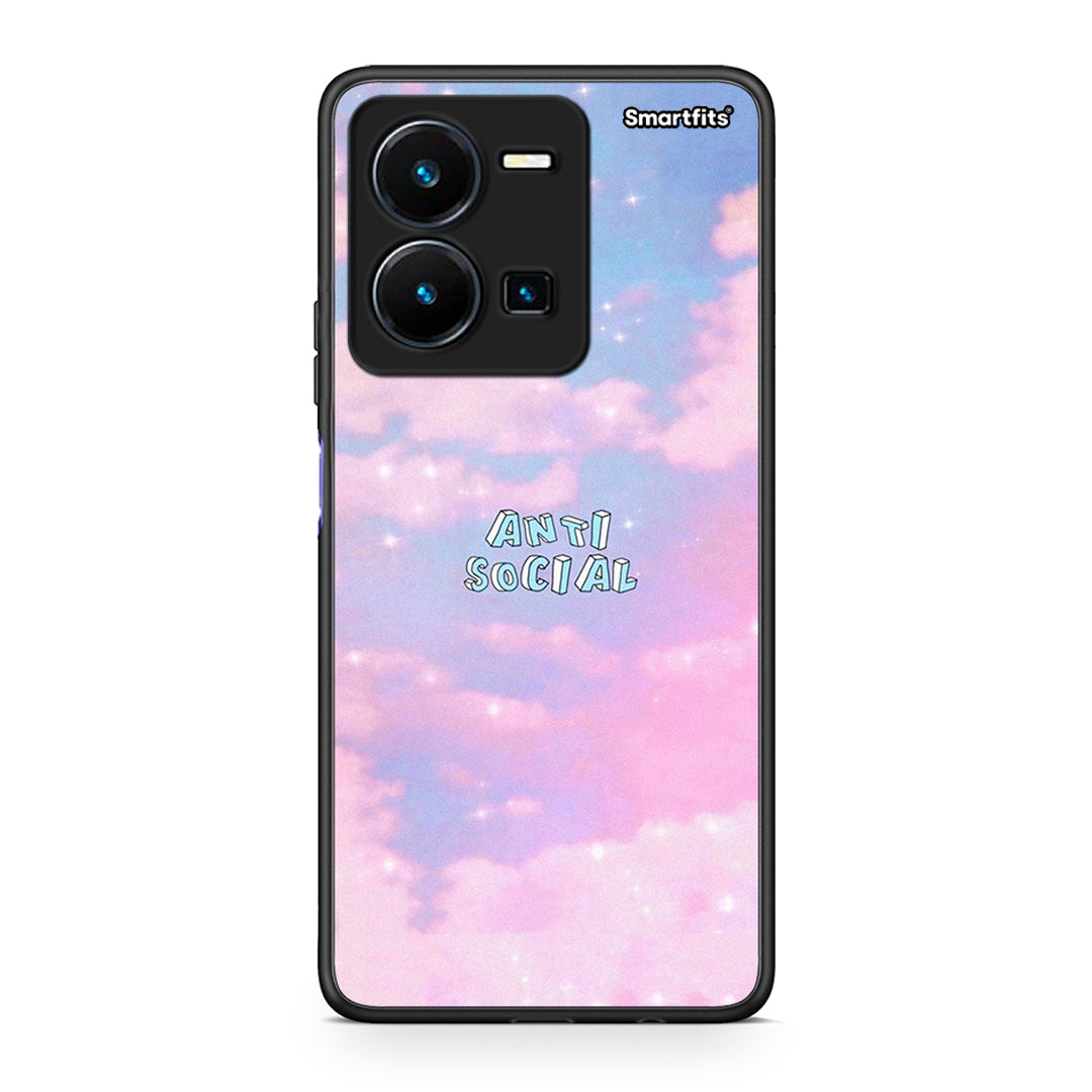 Vivo Y35 5G Anti Social Θήκη Αγίου Βαλεντίνου από τη Smartfits με σχέδιο στο πίσω μέρος και μαύρο περίβλημα | Smartphone case with colorful back and black bezels by Smartfits