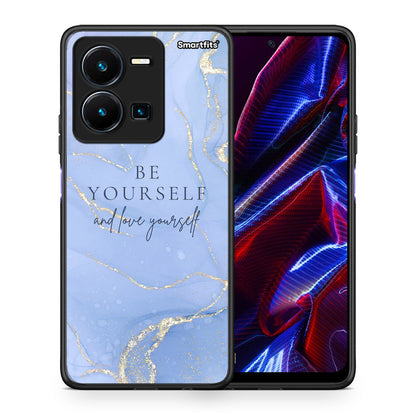 Θήκη Vivo Y35 5G Be Yourself από τη Smartfits με σχέδιο στο πίσω μέρος και μαύρο περίβλημα | Vivo Y35 5G Be Yourself case with colorful back and black bezels
