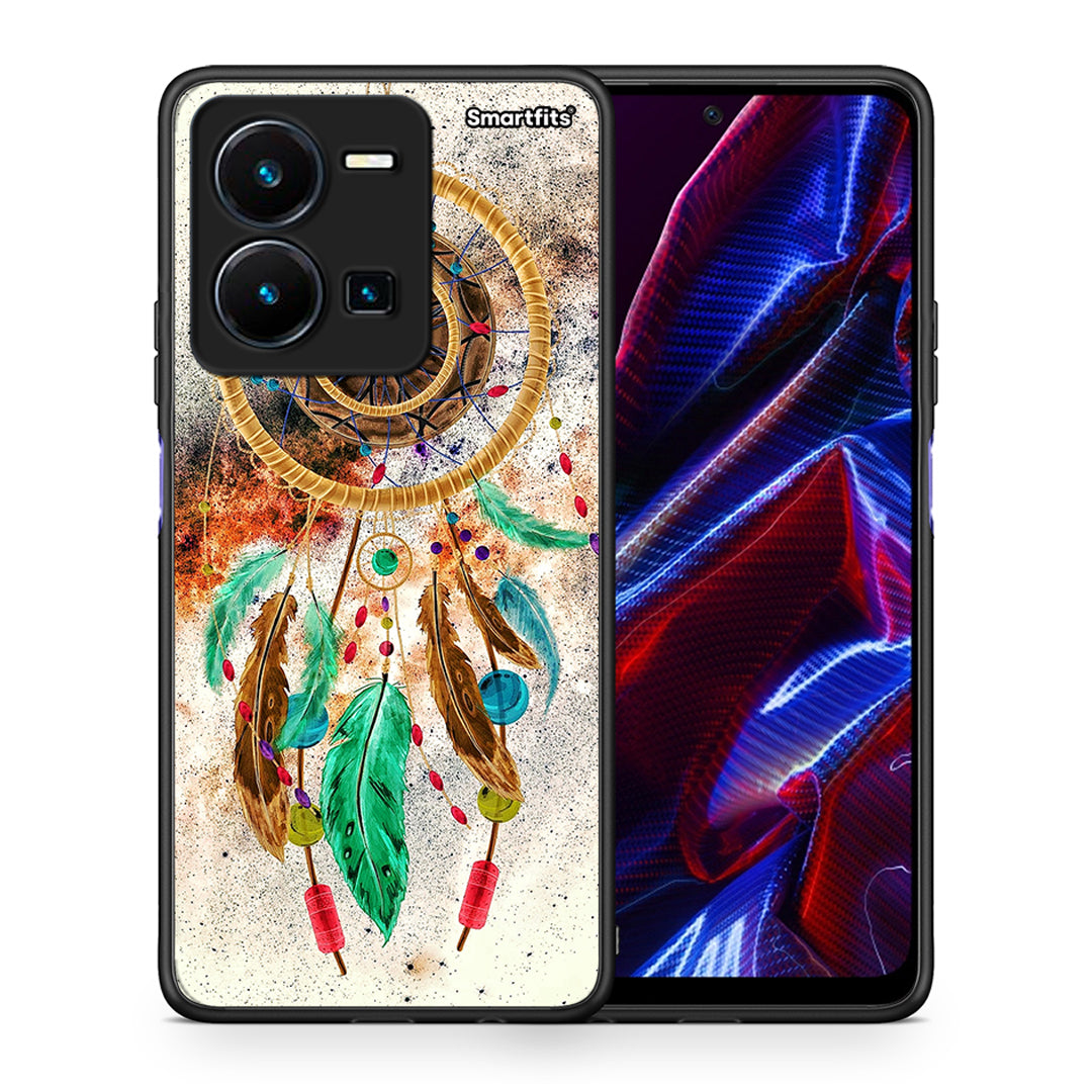 Θήκη Vivo Y35 5G DreamCatcher Boho από τη Smartfits με σχέδιο στο πίσω μέρος και μαύρο περίβλημα | Vivo Y35 5G DreamCatcher Boho case with colorful back and black bezels