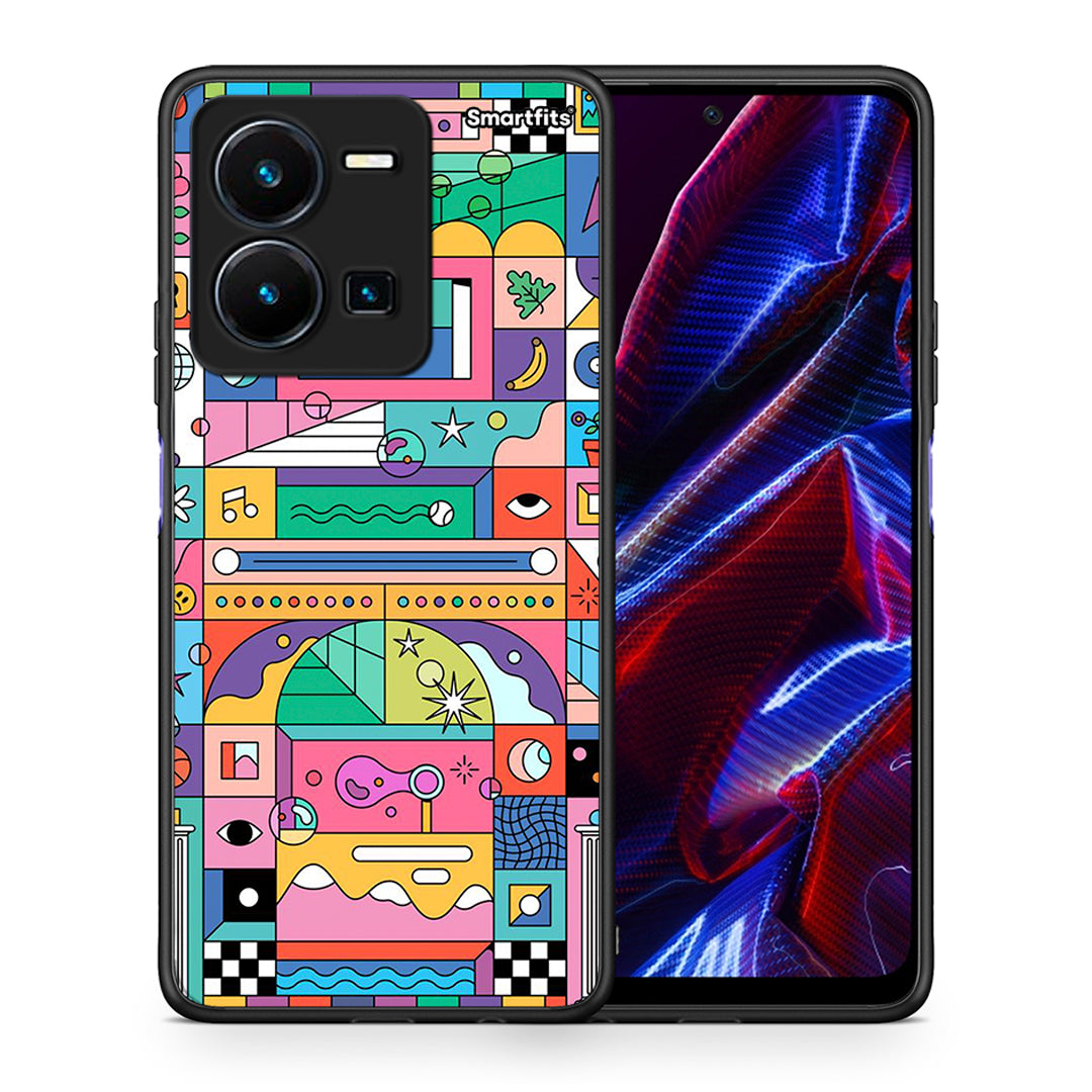 Θήκη Vivo Y35 5G Bubbles Soap από τη Smartfits με σχέδιο στο πίσω μέρος και μαύρο περίβλημα | Vivo Y35 5G Bubbles Soap case with colorful back and black bezels