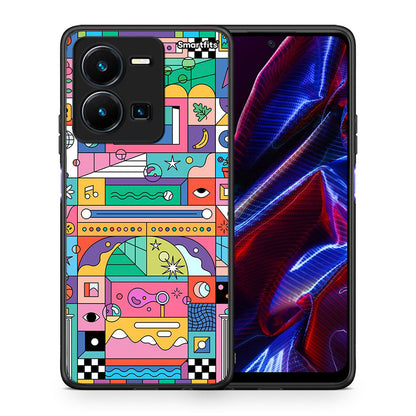 Θήκη Vivo Y35 5G Bubbles Soap από τη Smartfits με σχέδιο στο πίσω μέρος και μαύρο περίβλημα | Vivo Y35 5G Bubbles Soap case with colorful back and black bezels