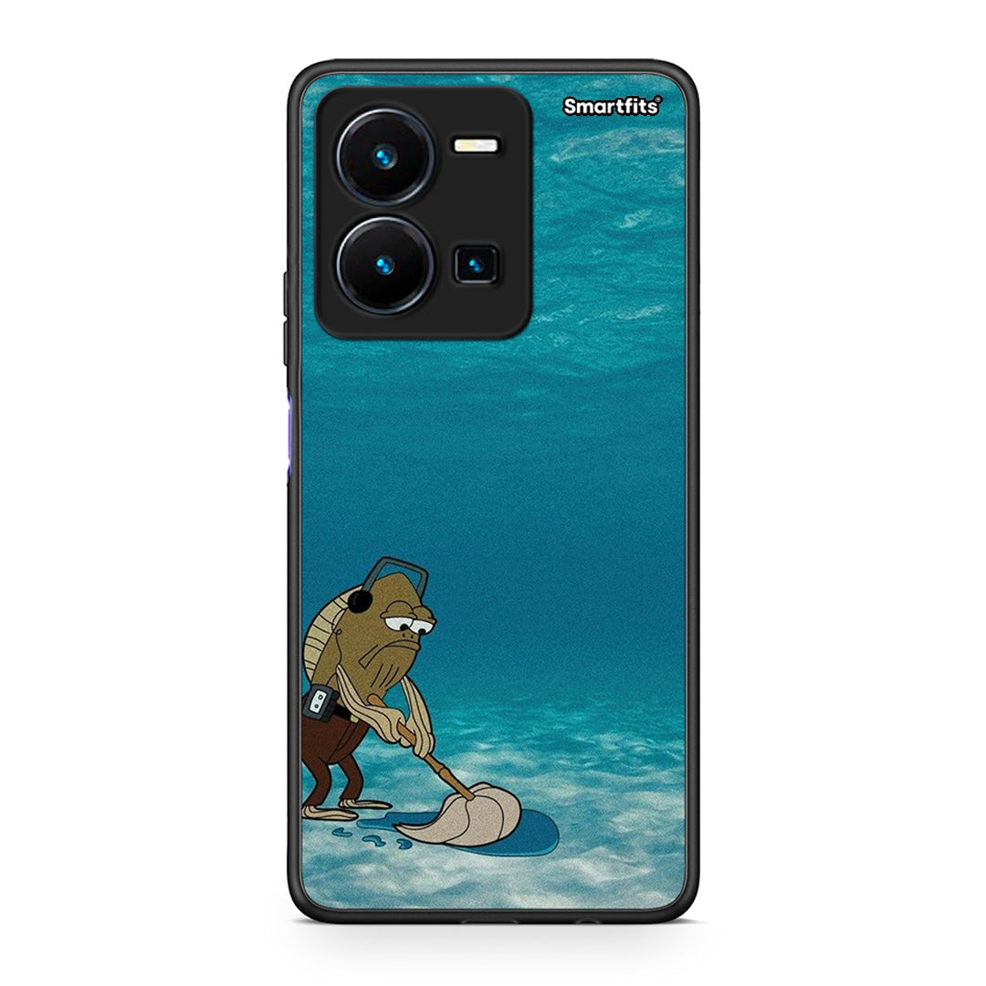 Vivo Y35 5G Clean The Ocean Θήκη από τη Smartfits με σχέδιο στο πίσω μέρος και μαύρο περίβλημα | Smartphone case with colorful back and black bezels by Smartfits
