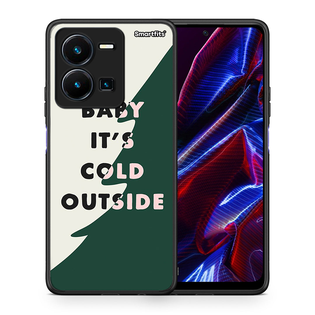 Θήκη Vivo Y35 5G Cold Outside από τη Smartfits με σχέδιο στο πίσω μέρος και μαύρο περίβλημα | Vivo Y35 5G Cold Outside case with colorful back and black bezels