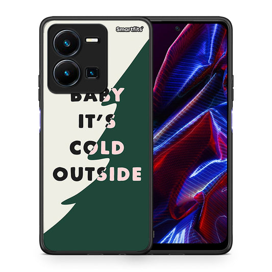 Θήκη Vivo Y35 5G Cold Outside από τη Smartfits με σχέδιο στο πίσω μέρος και μαύρο περίβλημα | Vivo Y35 5G Cold Outside case with colorful back and black bezels