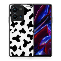 Thumbnail for Θήκη Vivo Y35 5G Cow Print από τη Smartfits με σχέδιο στο πίσω μέρος και μαύρο περίβλημα | Vivo Y35 5G Cow Print case with colorful back and black bezels