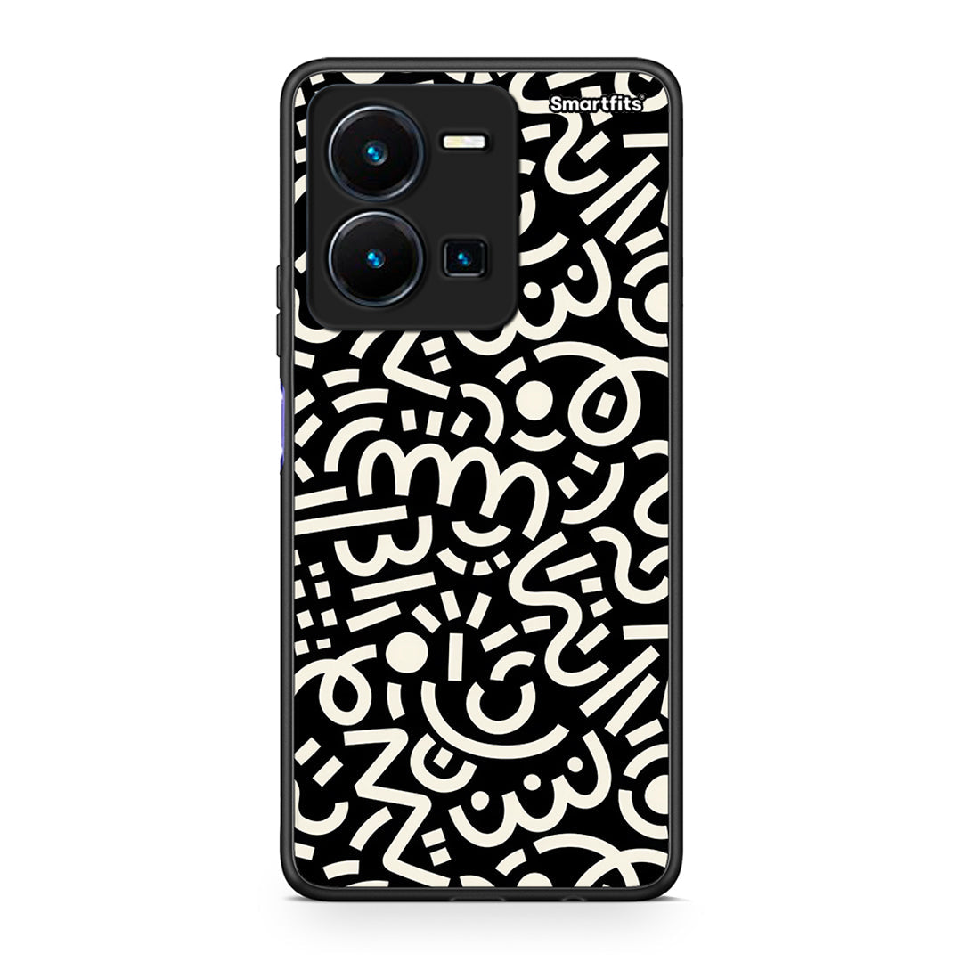Vivo Y35 5G Doodle Art Θήκη από τη Smartfits με σχέδιο στο πίσω μέρος και μαύρο περίβλημα | Smartphone case with colorful back and black bezels by Smartfits