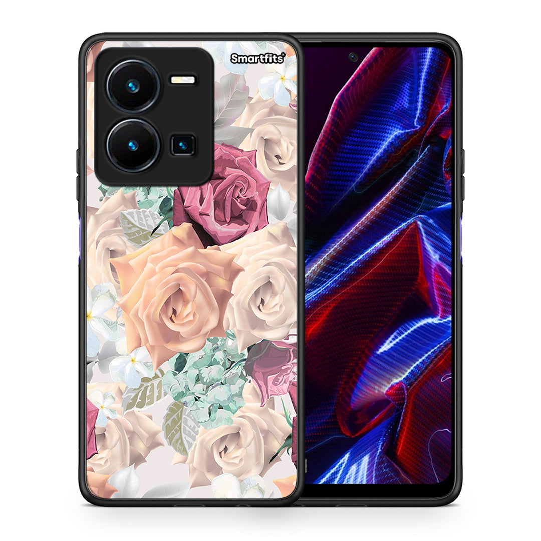 Θήκη Vivo Y35 5G Bouquet Floral από τη Smartfits με σχέδιο στο πίσω μέρος και μαύρο περίβλημα | Vivo Y35 5G Bouquet Floral case with colorful back and black bezels