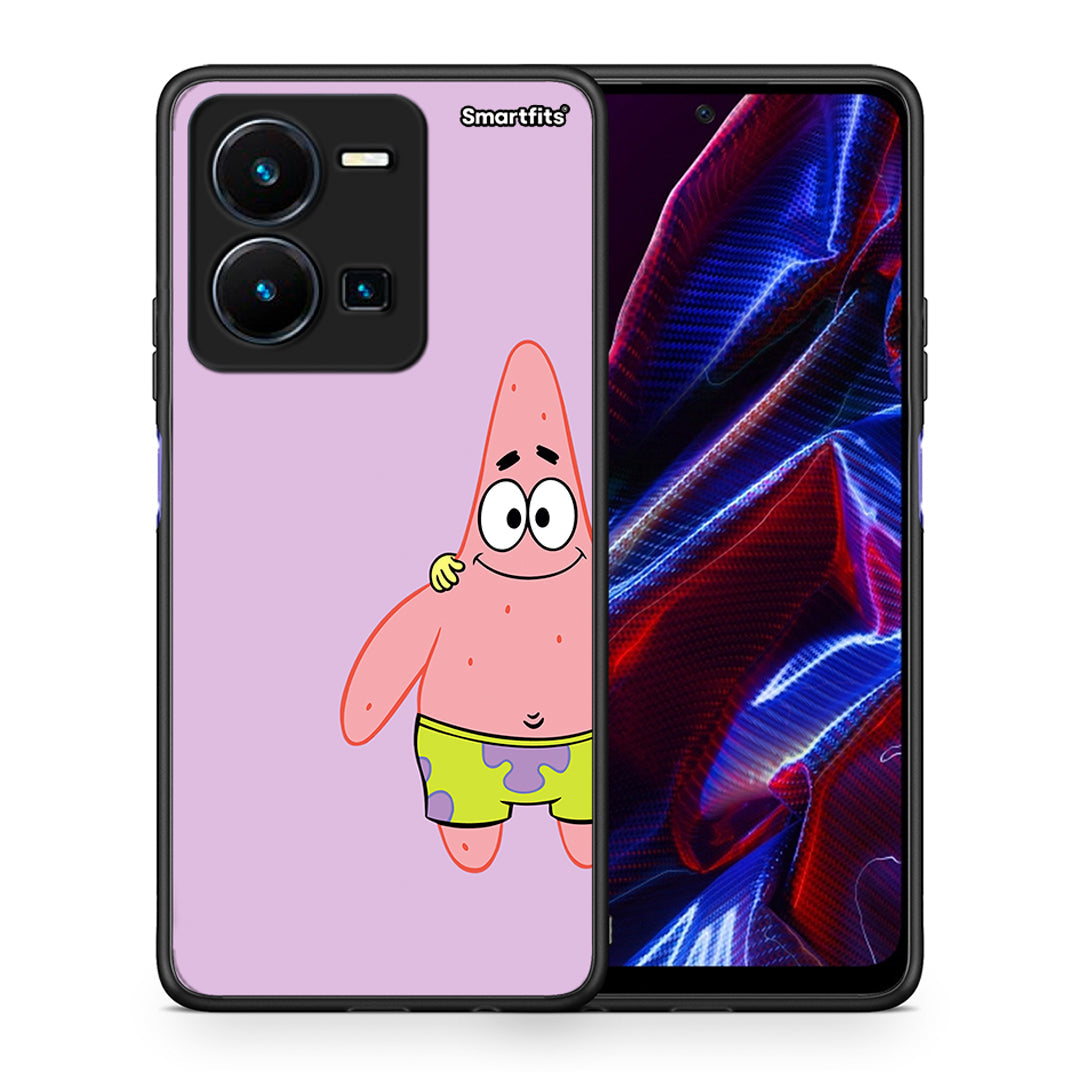 Θήκη Vivo Y35 5G Friends Patrick από τη Smartfits με σχέδιο στο πίσω μέρος και μαύρο περίβλημα | Vivo Y35 5G Friends Patrick case with colorful back and black bezels