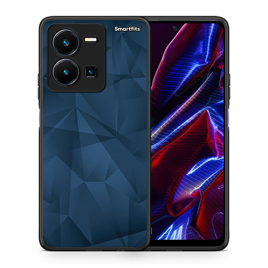 Θήκη Vivo Y35 5G Blue Abstract Geometric από τη Smartfits με σχέδιο στο πίσω μέρος και μαύρο περίβλημα | Vivo Y35 5G Blue Abstract Geometric case with colorful back and black bezels